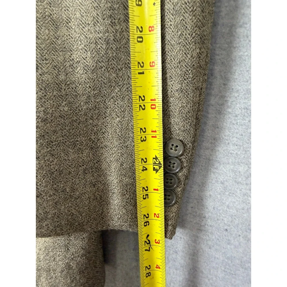 Claiborne for The Bon-Ton Mens 42L Alpaca Herringbone Blazer Brown 3‎ Button